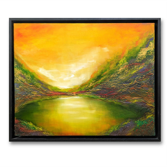 La montagne enchantée - 48x37 - textured, semi-abstract acrylic painting